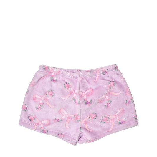 Orchid Floral Bow Cozy Shorts