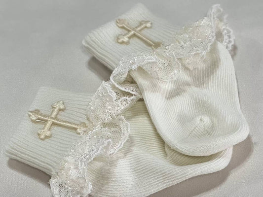 Baby LT.Ivory Socks With Lace Ruffle