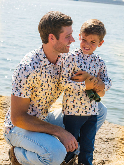 Boys Mallard Marsh Duck Performance Hooded Shirt