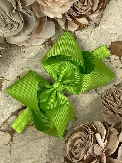 Classic Grosgrain Hair Bow - Satin Headband - 4.5"