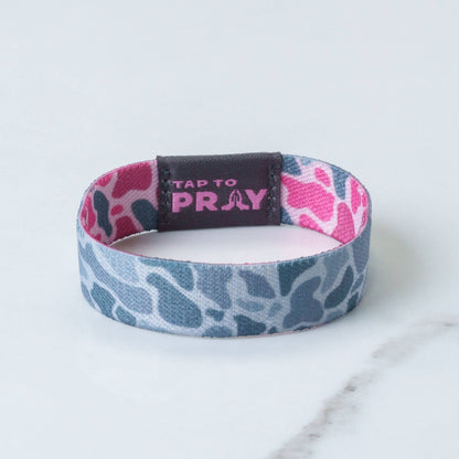 Tap To Pray™ Wristbands - River Rock Camo Pink & Ash