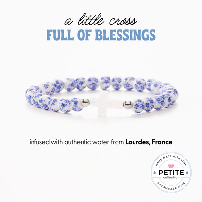 PETITE HOLY WATER PORCELAIN CROSS BRACELET
