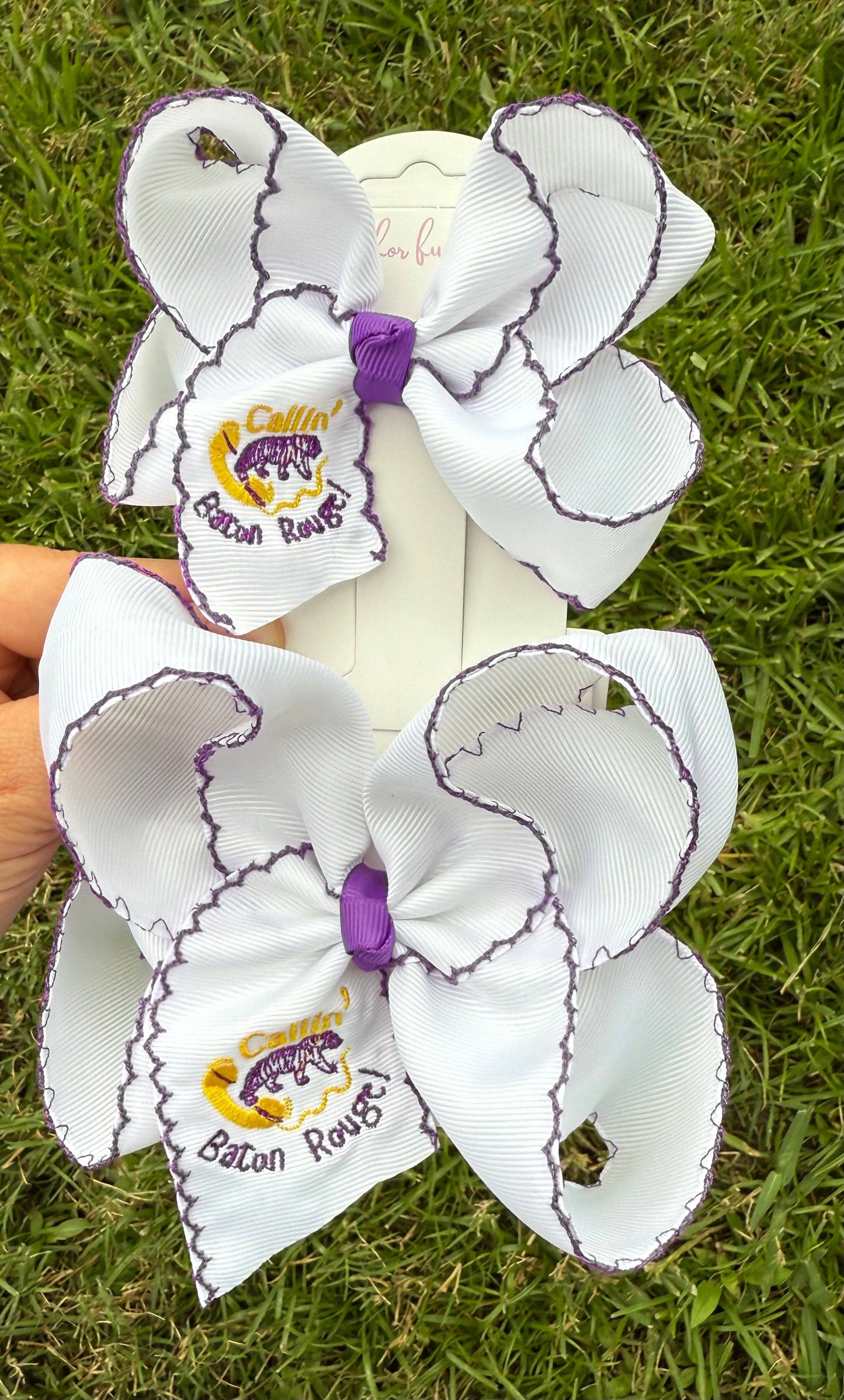 Callin’ Baton Rouge Embroidered  Hair Bow