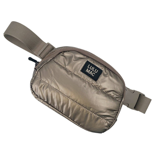 Puffer Metallic LULU MAC Belt Bag-Olive