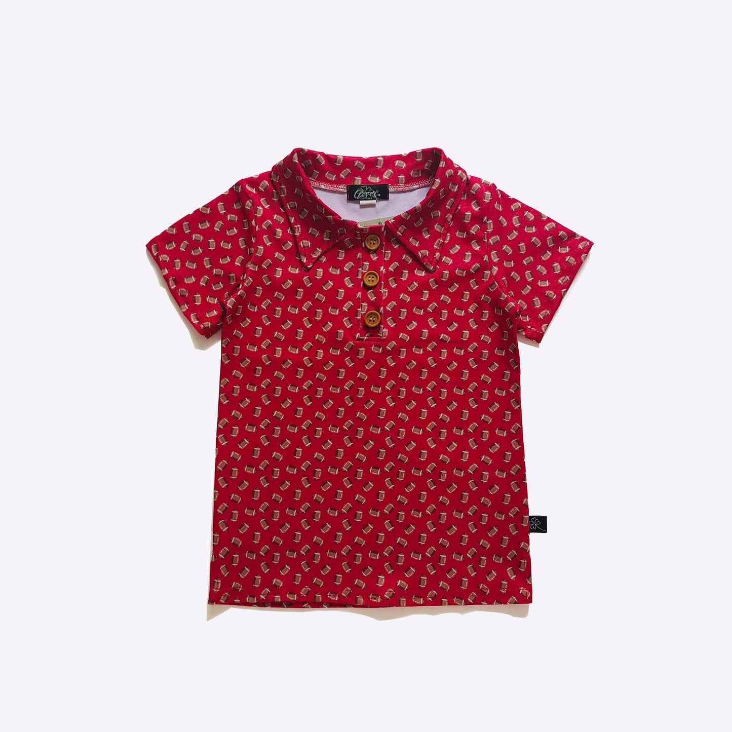 Red Football Boy Collar Shirt