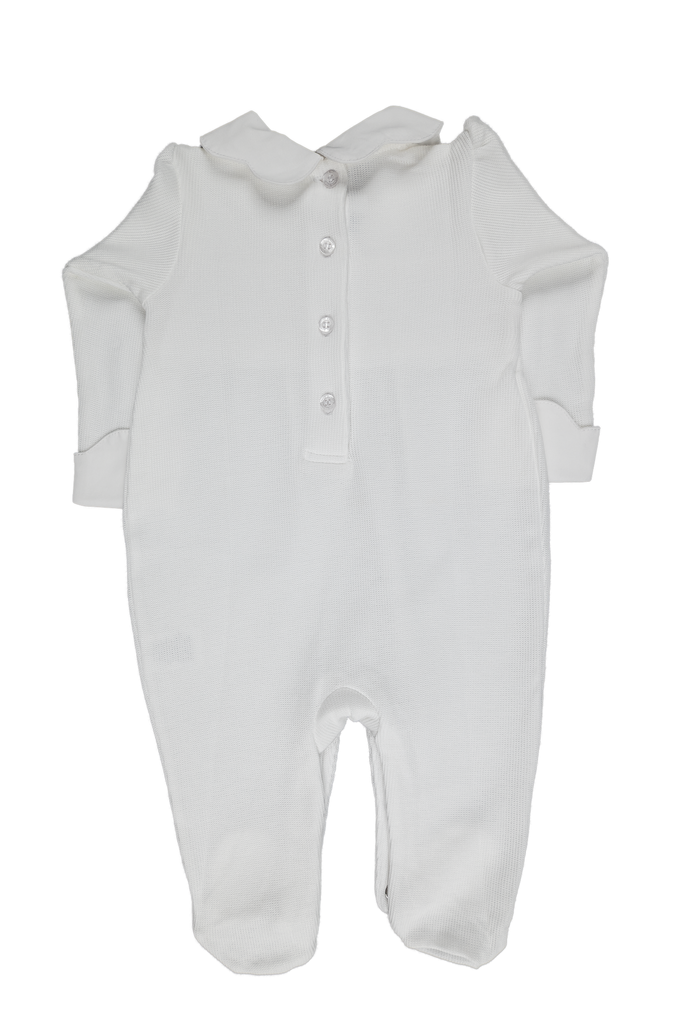 Baby Girl Butterfly Collar Jacquard Luxury Pima Jumpsuit