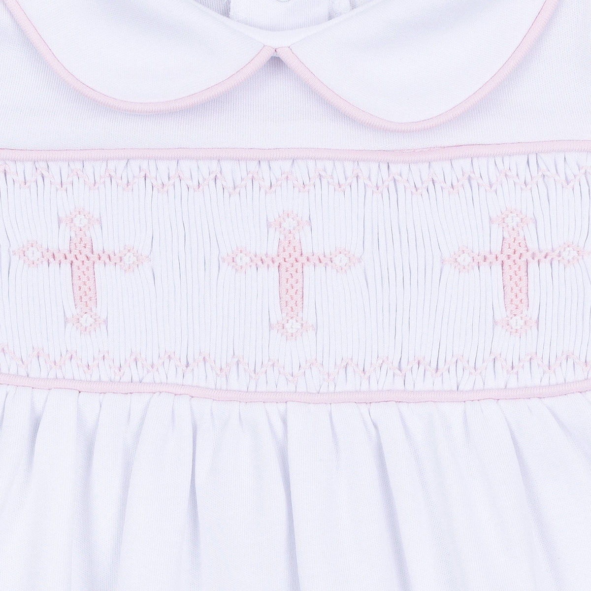 Forever Blessed Smocked Gown - White Pink