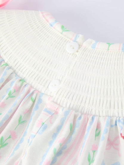 Pretty Bow Smocked Dress
