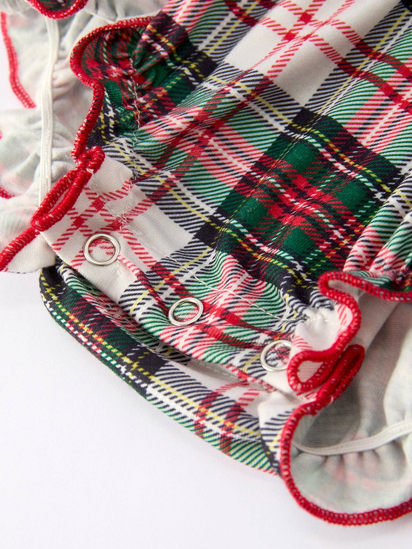 Plaid Santa Ruffle Bubble