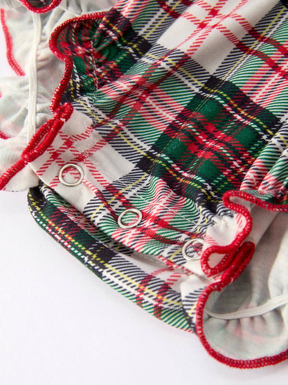 Plaid Santa Ruffle Bubble