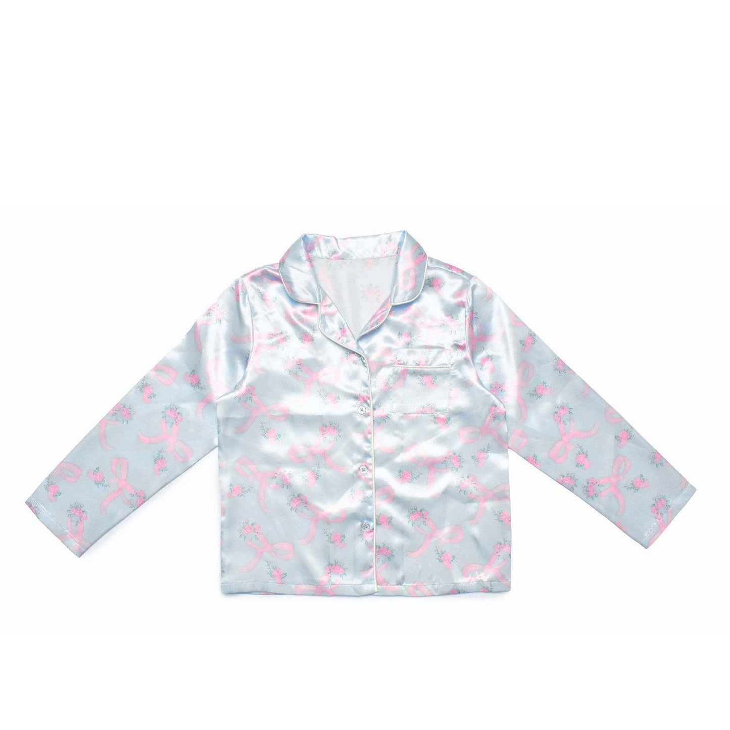 Floral Print Satin Pajama Set with Headband