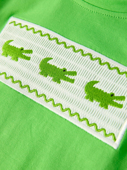 Smocked Alligator Short Set