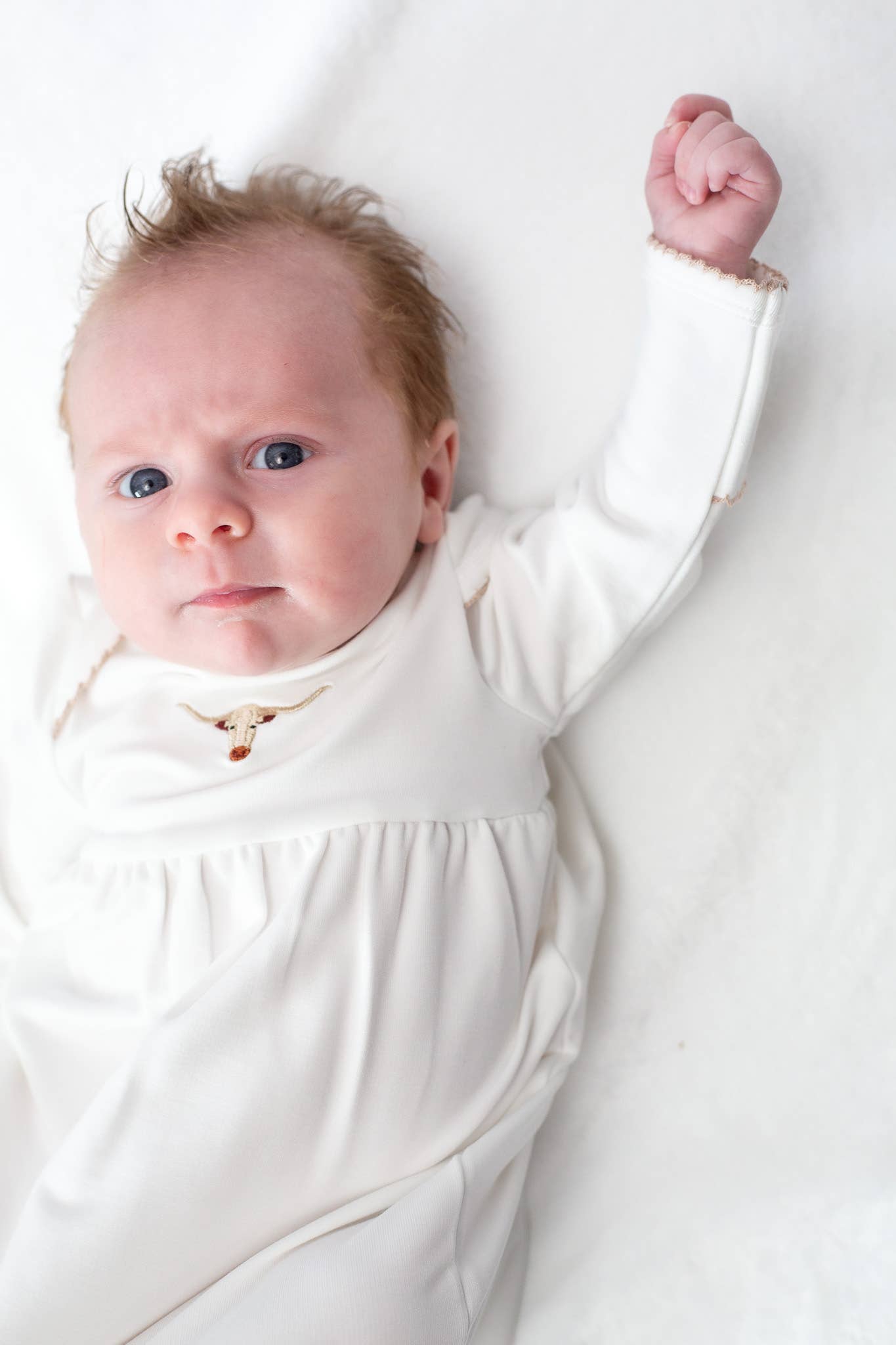Pip Embroidered Gown - Longhorn Cow
