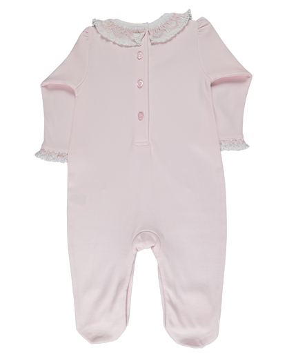 Baby Flower Girl Round Collar Open Back Pima Jumpsuit