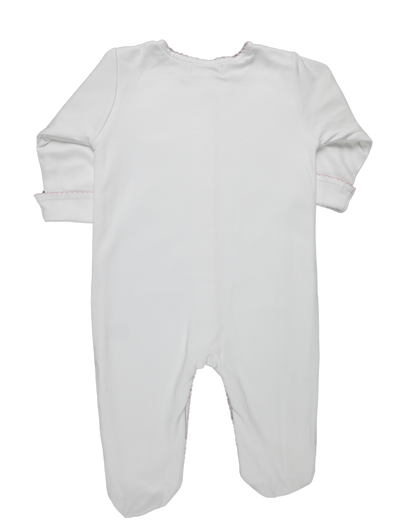 Baby Girl Line Roses Double Side Open Front Pima Jumpsuit