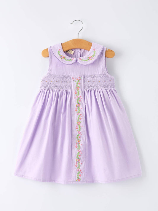 Collared Purple Floral Dress