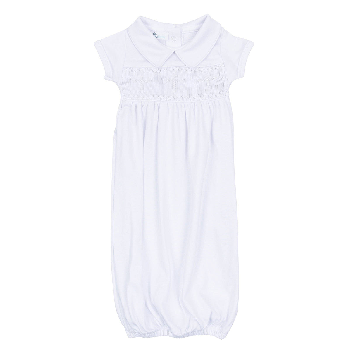 Forever Blessed Smocked Boy Gown - White