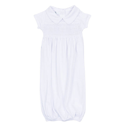 Forever Blessed Smocked Boy Gown - White