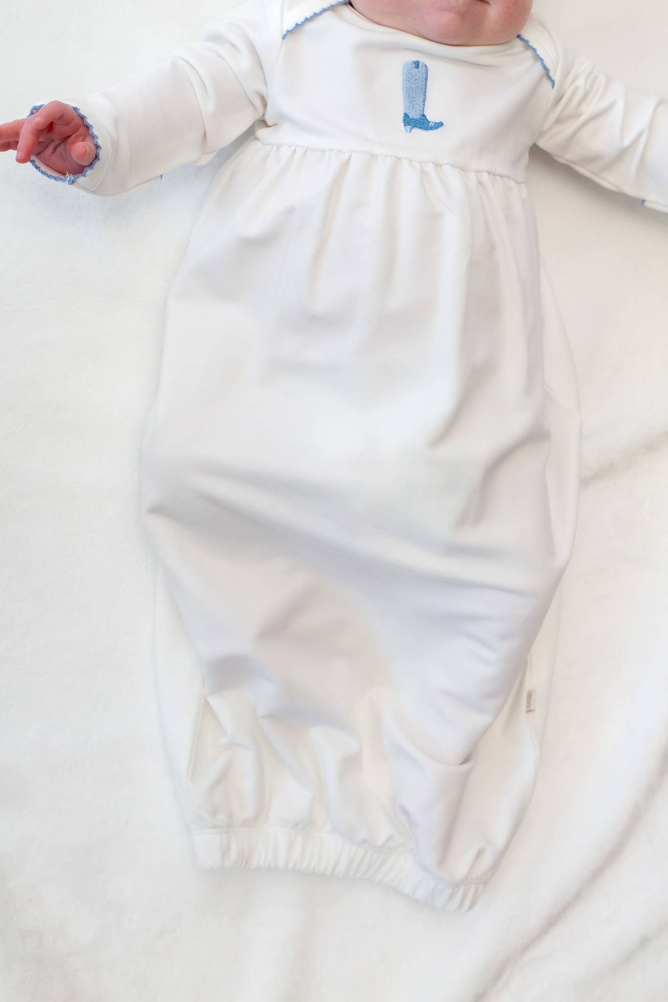 Pip Embroidered Gown -Blue Boot