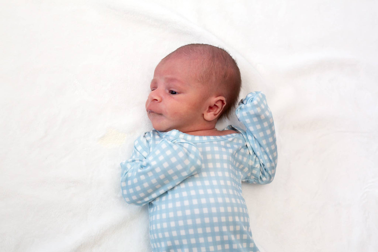 Blue Gingham (Spring/Easter) Knotted Infant Gown