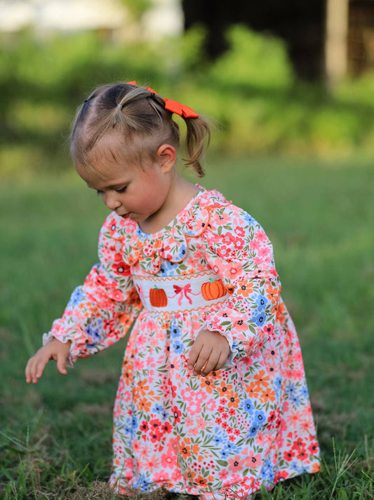 Floral Pumpkin Smock Dress
