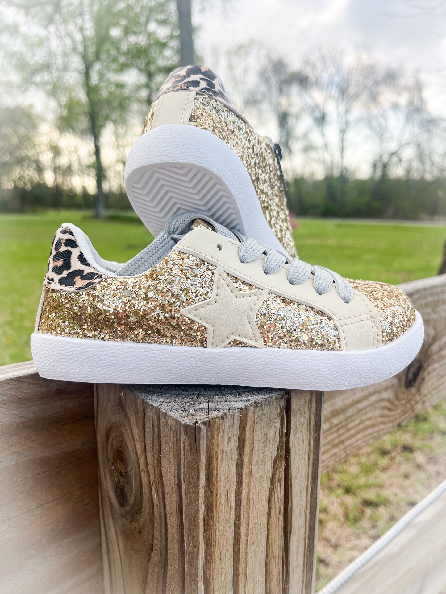 Gold Glitter Leopard Sneaker