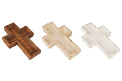Large Cross Wooden Dough Bowl