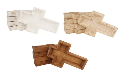 Large Cross Wooden Dough Bowl