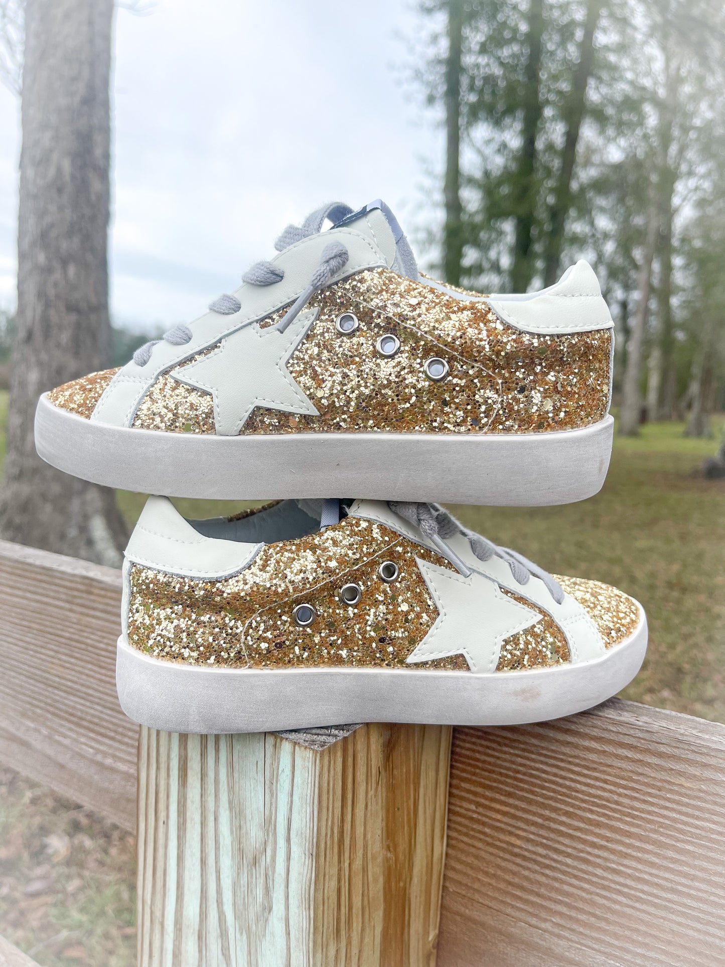 Gold Glitter Sneakers